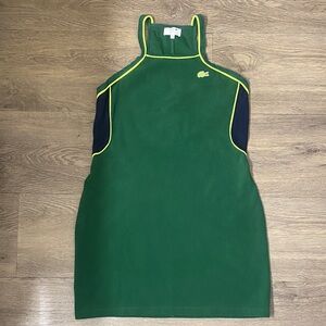 Lacoste Green Mini Dress with Yellow and Navy Accents